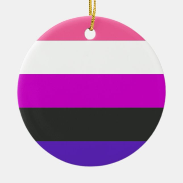 Genderfluid Pride Flag Ceramic Ornament (Front)