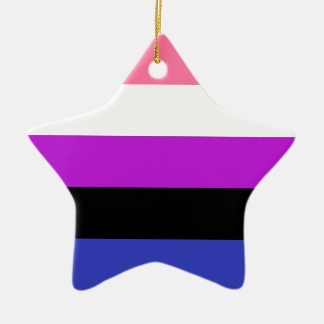 Genderfluid Pride Flag Ceramic Ornament (Front)