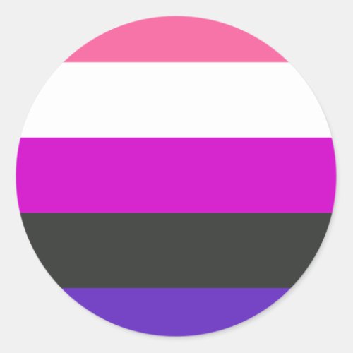 Genderfluid Pride Flag Classic Round Sticker