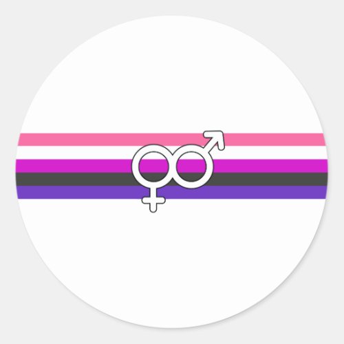 Genderfluid Pride Flag Classic Round Sticker