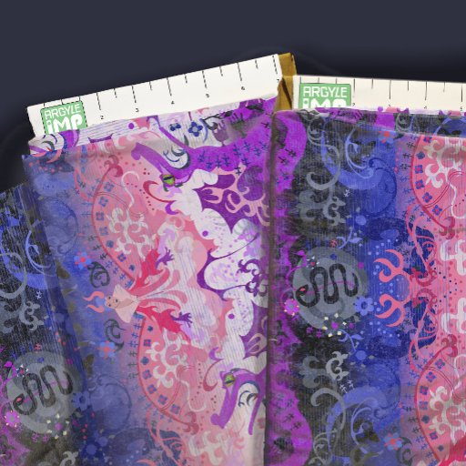 Genderfluid Pride Flag Colors Dragon Damask Fabric