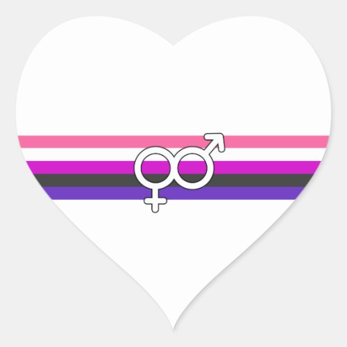 Genderfluid Pride Flag Heart Sticker