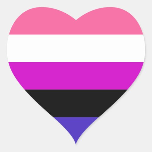 Genderfluid Pride Flag Heart Sticker