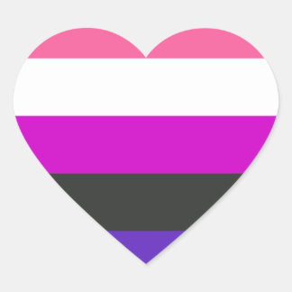 Genderfluid Pride Flag Heart Sticker