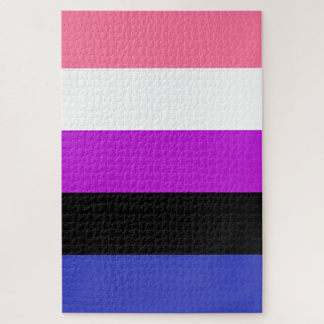 Genderfluid Pride Flag Jigsaw Puzzle (Vertical)