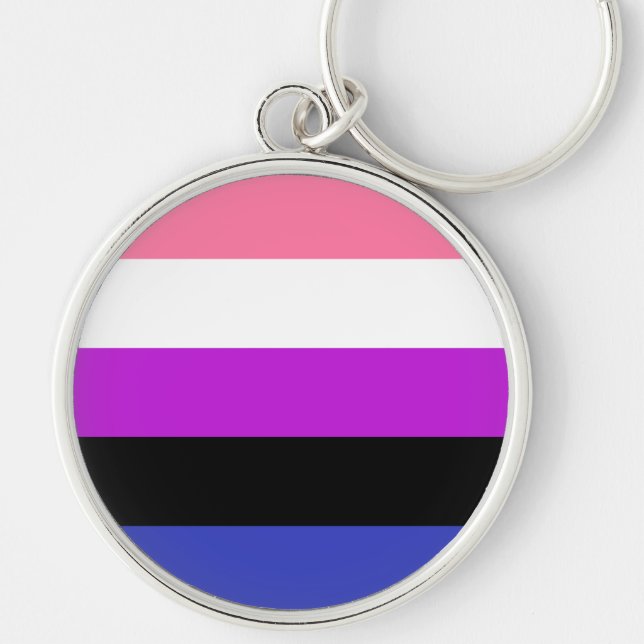 Genderfluid Pride Flag Keychain (Front)