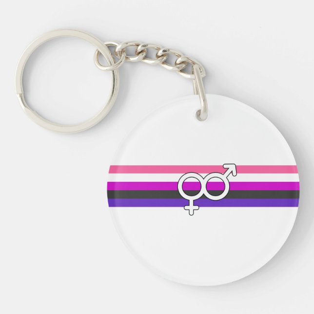 Genderfluid Pride Flag Keychain (Front)