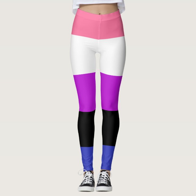 Genderfluid Pride Flag Leggings (Front)
