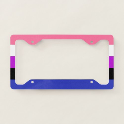 Genderfluid Pride Flag License Plate Frame
