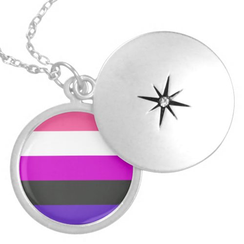 Genderfluid Pride Flag Locket Necklace