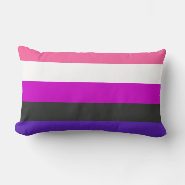 Genderfluid Pride Flag Lumbar Pillow (Front)