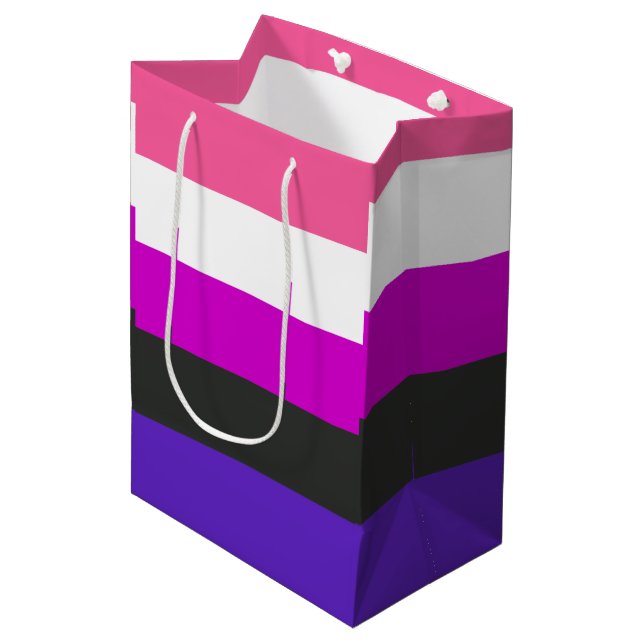 Genderfluid Pride Flag Medium Gift Bag (Front Angled)