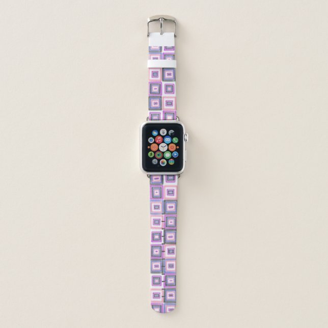 Genderfluid Pride Flag Modern Art Purple Blue Pink Apple Watch Band (Front)
