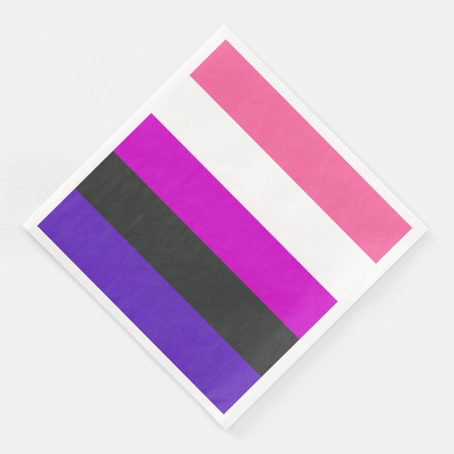Genderfluid Pride Flag Paper Dinner Napkins (Corner)