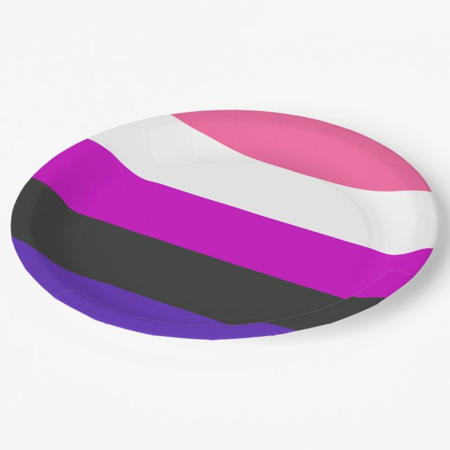 Genderfluid Pride Flag Paper Plates (Angled)