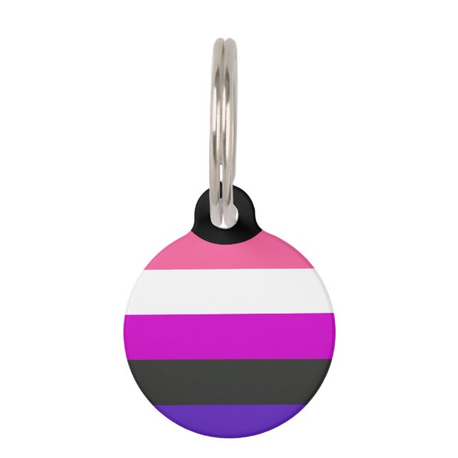 Genderfluid Pride Flag Pet ID Tag (Front)