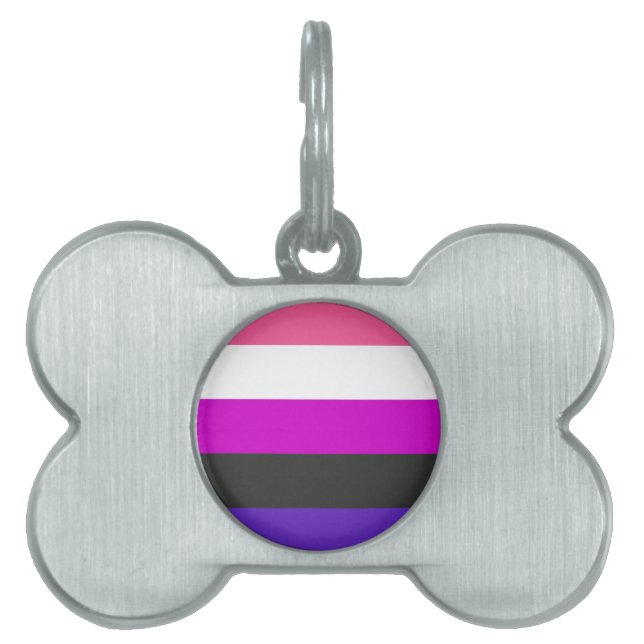 Genderfluid Pride Flag Pet ID Tag (Front)