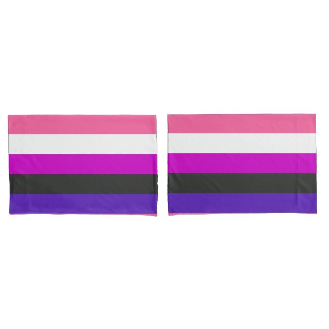 Genderfluid Pride Flag Pillow Case (Front-Set)