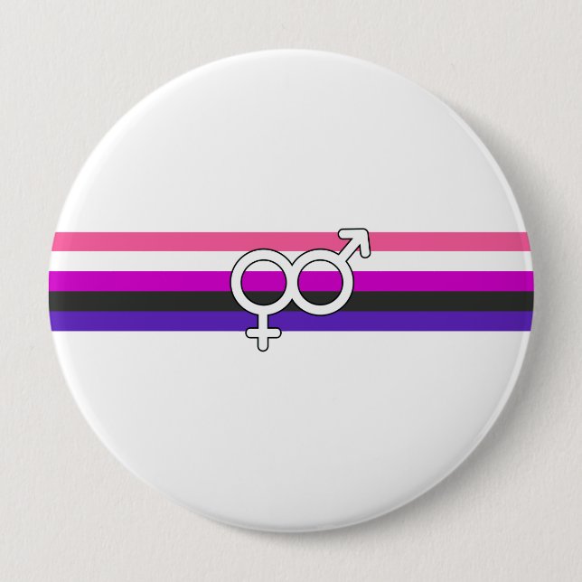 Genderfluid Pride Flag Pinback Button (Front)