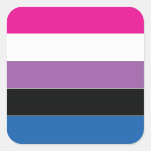 Genderfluid Pride Flag Square Sticker