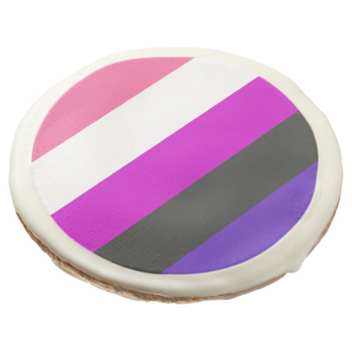 Genderfluid Pride Flag Sugar Cookie