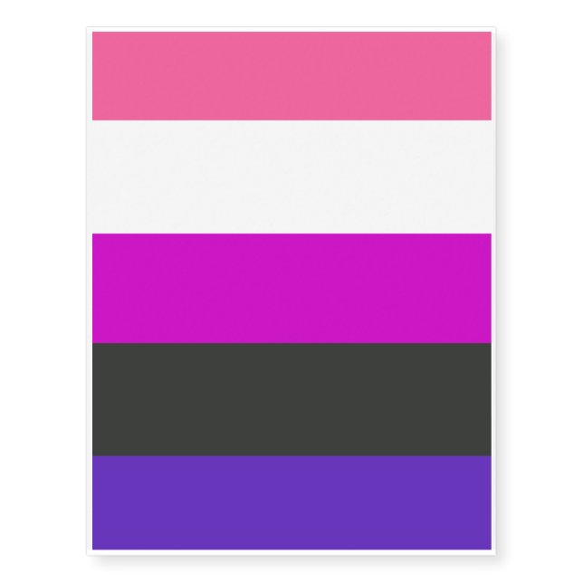 GENDERFLUID PRIDE FLAG TEMPORARY TATTOOS (Front)