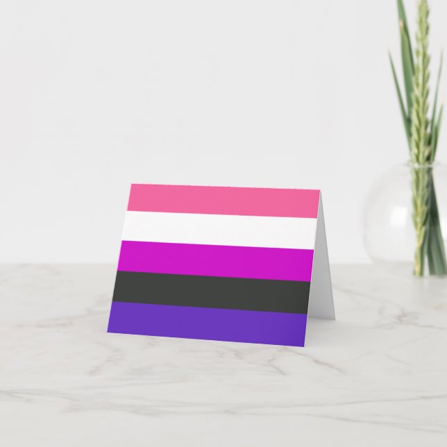 Genderfluid Pride Flag Thank You Card (Front)