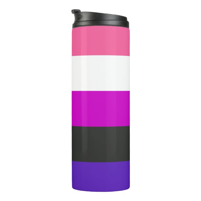 Genderfluid Pride Flag Thermal Tumbler (Rotated Right)
