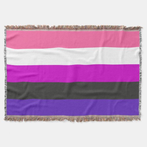 Genderfluid Pride Flag Throw Blanket