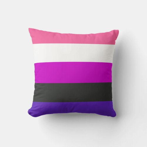 Genderfluid Pride Flag Throw Pillow