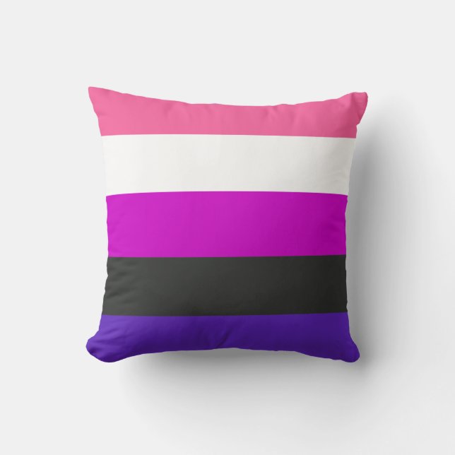 Genderfluid Pride Flag Throw Pillow (Front)