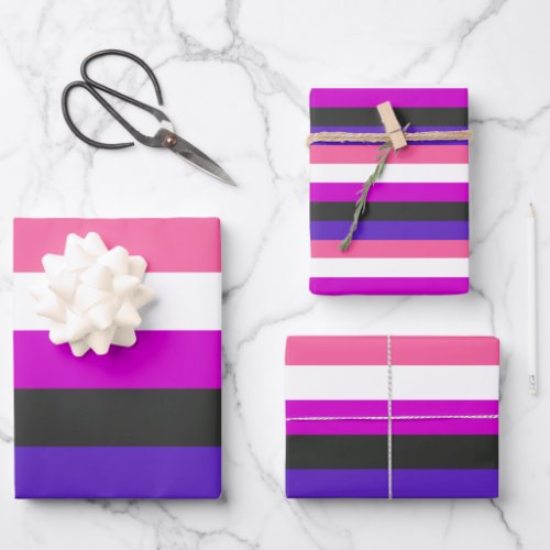 Genderfluid Pride Flag Wrapping Paper Sheets