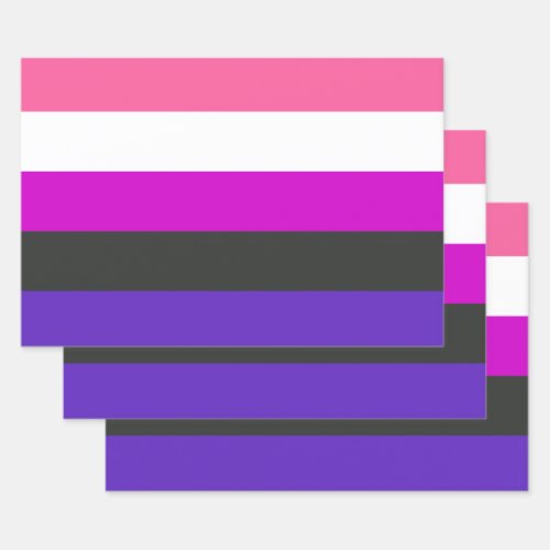 Genderfluid Pride Flag Wrapping Paper Sheets