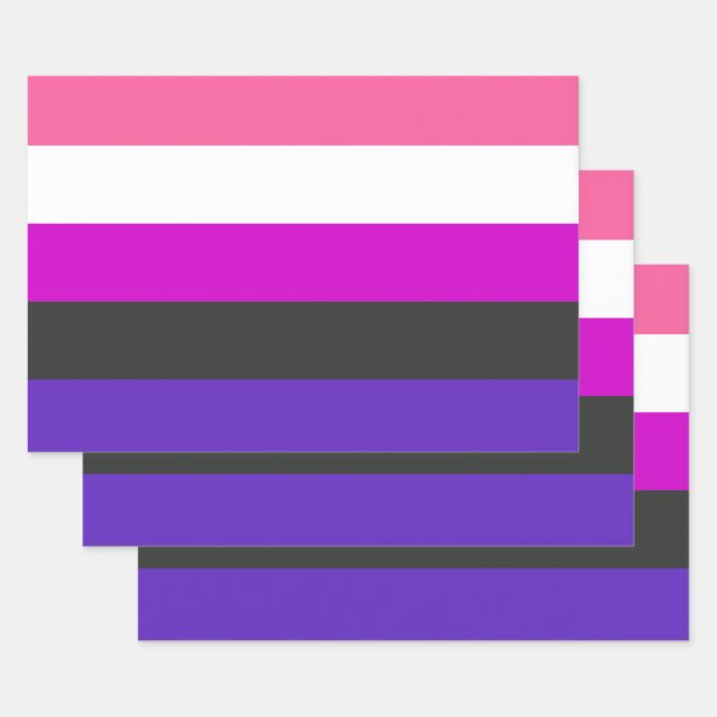 Genderfluid Pride Flag Wrapping Paper Sheets (Set)