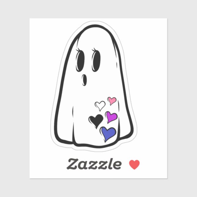 Genderfluid Pride Ghost Sticker (Sheet)