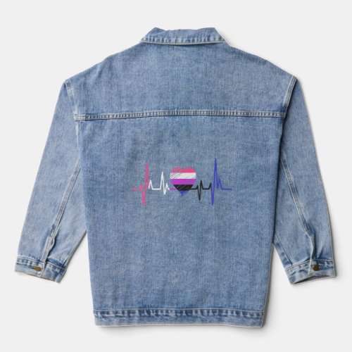 Genderfluid Pride Heart Lgbt 2022 Genderfluid Flag Denim Jacket