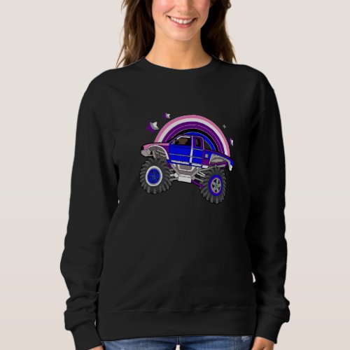 Genderfluid Pride Monster Truck Lgbt Q Cool Car Fl Sweatshirt