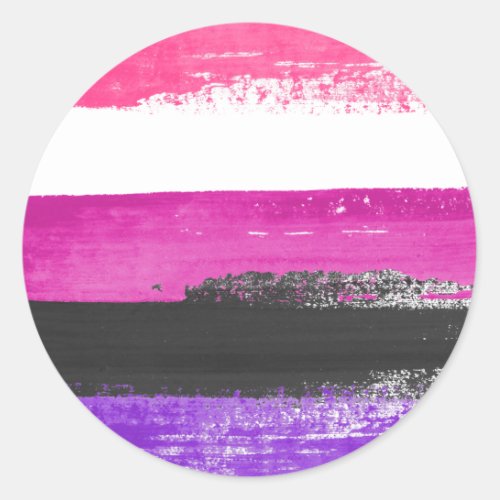Genderfluid Pride Paint Classic Round Sticker