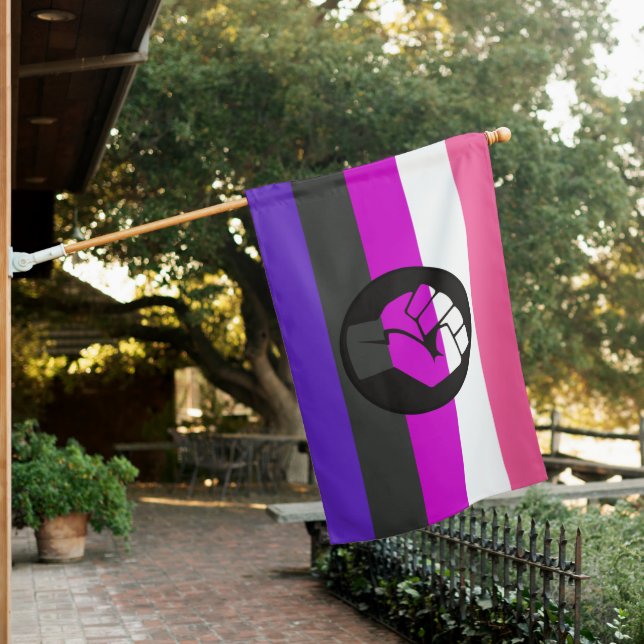 Genderfluid Pride Protest Flag (In SItu)