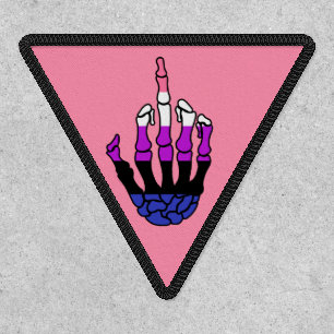 Genderfluid Pride Skeleton Hand Patch