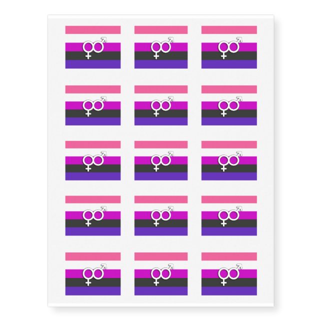 Genderfluid Pride Temporary Tattoos (Front)