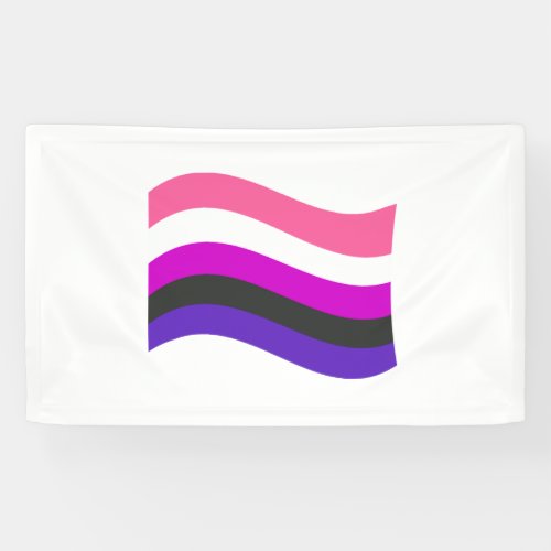 Genderfluid Pride Wavy Flag Banner
