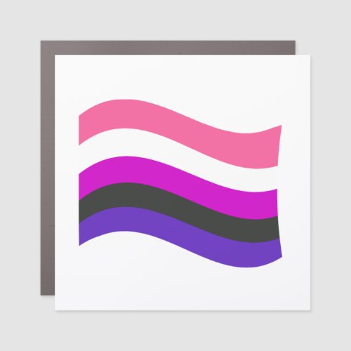 Genderfluid Pride Wavy Flag Car Magnet