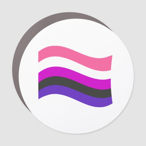 Genderfluid Pride Wavy Flag Car Magnet