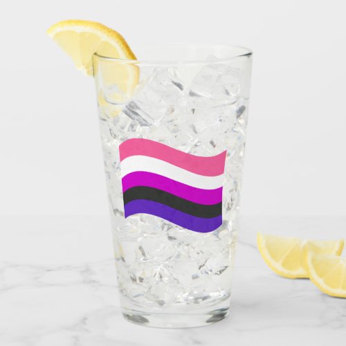 Genderfluid Pride Wavy Flag Glass