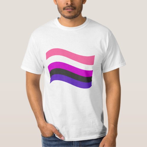 Genderfluid Pride Wavy Flag T_Shirt