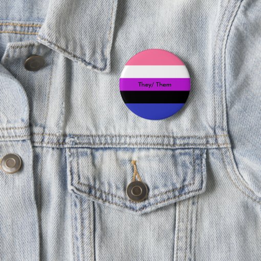 Genderfluid Pronouns Button They/ Them | Zazzle