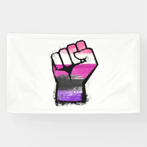 Genderfluid Protest Fist Banner