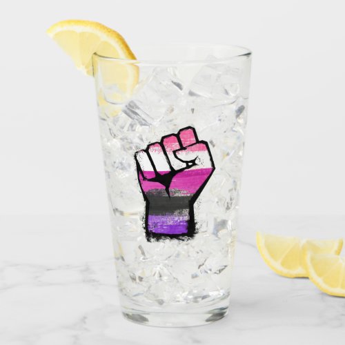 Genderfluid Protest Fist Glass