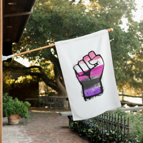 Genderfluid Protest Fist House Flag